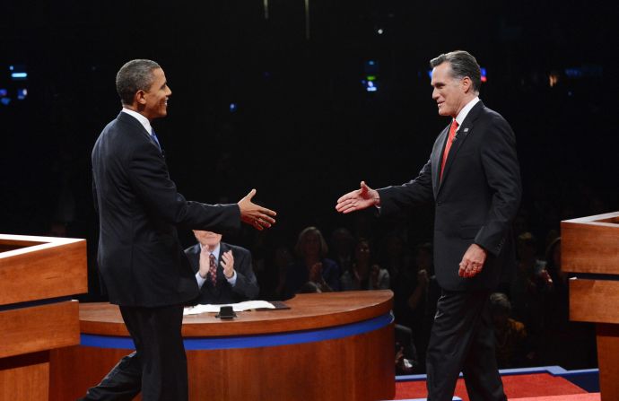 The candidates meet on stage less than five weeks before Election Day.