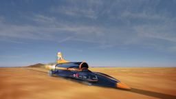 An artists rendering of the BLOODHOUND SSC supersonic car from Curventa and Siemens