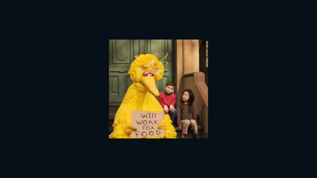 Big Bird is worried.