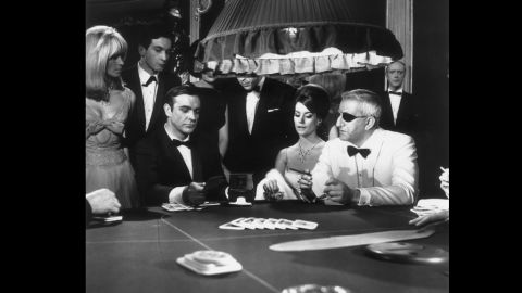 A scene from the James Bond film 'Thunderball' with Sean Connery, Claudine Auger, as Domino Derval, and Adolfo Celi playing Emilio Largo. 