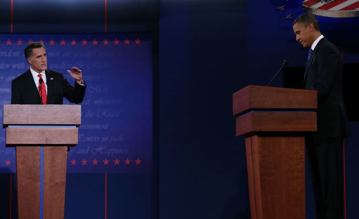 Republican presidential nominee Mitt Romney came out swinging in the first debate while President Barack Obama was off his game. It was a debate performance that gave new life to Romney's campaign. But Obama came back in the second meeting with more drive. Afterward, Obama joked: "As some of you may have noticed, I had a lot more energy in our second debate. I felt really well-rested after the nice long nap I had in the first debate."