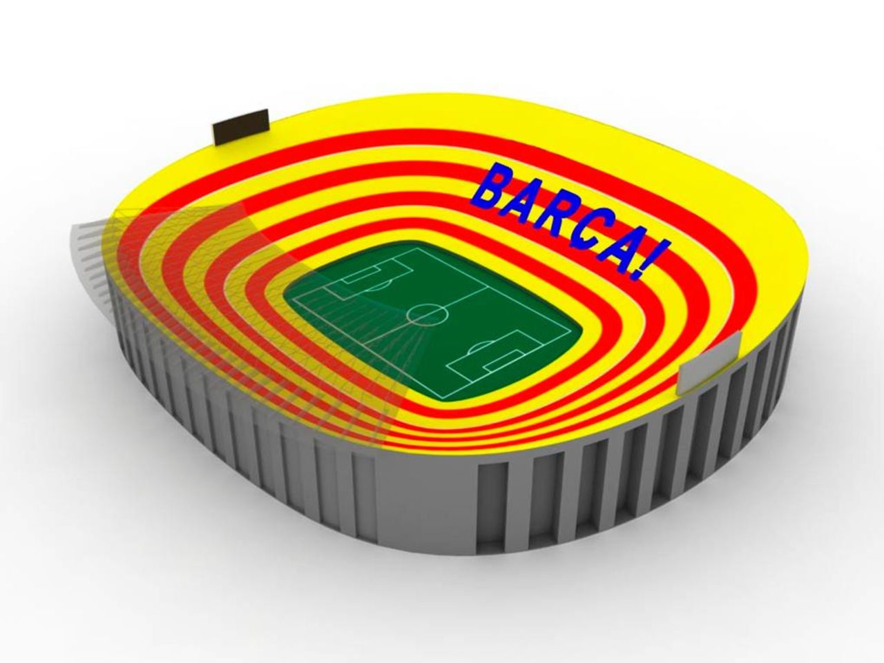 Barcelona's Nou Camp stadium will be transformed into a giant Catalan flag prior to kick off in Sunday's "El Clasico" match against Real Madrid. A total of 98,000 placards will proudly display bands of red and gold.
