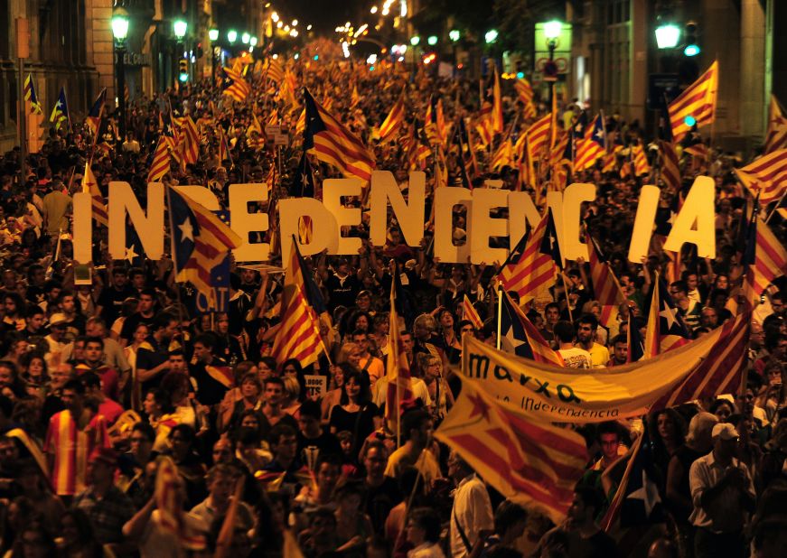 The Catalan National Day is September 11, commemorating the day in 1714 when the Spain monarchy defeated Catalan troops in the War of the Spain Succession. The day is used to showcase the region's culture and traditions, as well as to campaign for secession from Spain.