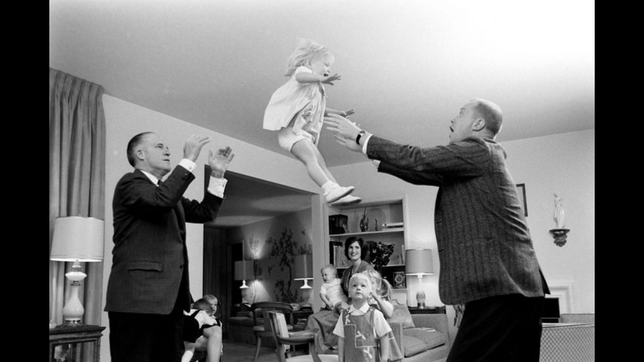 George Romney, left, and his family in 1963. <a href="http://life.time.com/history/mitt-romney-photos-from-the-gop-candidates-early-years/#1" target="_blank" target="_blank">See more of the Romney family at Life.com.</a>