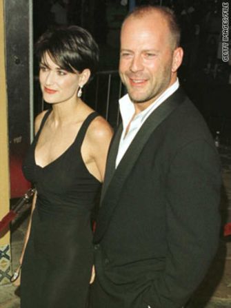 One of Hollywood's happiest divorced couple, Bruce Willis and Demi Moore split in 1998 after a 10-year relationship. The pair, who knew each other for three months before wedlock, have three daughters. Moore was married to Ashton Kutcher from 2005 to 2013. Wilis married Emma Heming in 2009 and <a href="index.php?page=&url=https%3A%2F%2Fwww.eonline.com%2Fnews%2F1026017%2Fdemi-moore-attends-ex-bruce-willis-vow-renewal-to-wife-emma-heming-willis" target="_blank" target="_blank">Moore attended their vow renewal in March 2019. </a>