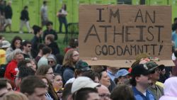belief atheist reason rally sign