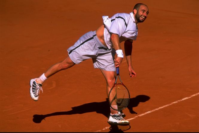 Agassi won five of his eight grand slams in the latter half of his career and was world no.1 at the age of 33. "When you stop and think about it, that's amazing," Reyes says. The 1999 French Open was one of Agassi's greatest acheivements, coming back from two sets to love down to win in five sets against Ukraine's Andrei Medvedev. 