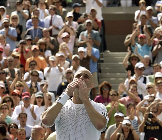 Agassi bids farewell to his playing days in the third round at the 2006 U.S. Open. "He was a factor all the way through," says Reyes. "I can say, honestly, that he was, if not the strongest player on the tour, one of the strongest. Playing to 36 in this day's game it takes a lot."