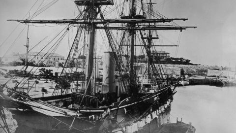The merchant ship Challenger, pictured in Bermuda in 1865. Spices, tea and chocolate from across the globe were delivered in ever increasing quantities to the dining tables of Europe, as the ships became larger and more efficient.
