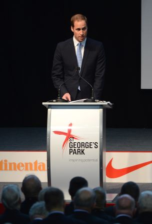 In his role as president of the Football Association, William gave a speech to officially declare St. George's Park open. He said: "Experiencing this extraordinary place gave me the same feelings I had when I first went to the Olympic Park."