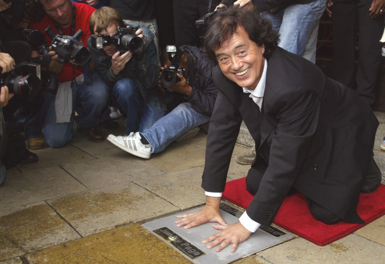 Guitarist Page helps launch London's Walk of Fame in 2004.