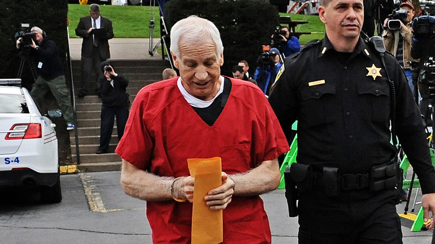 Former Penn State assistant football coach Jerry Sandusky was sentenced Tuesday to at least 30 years in prison.