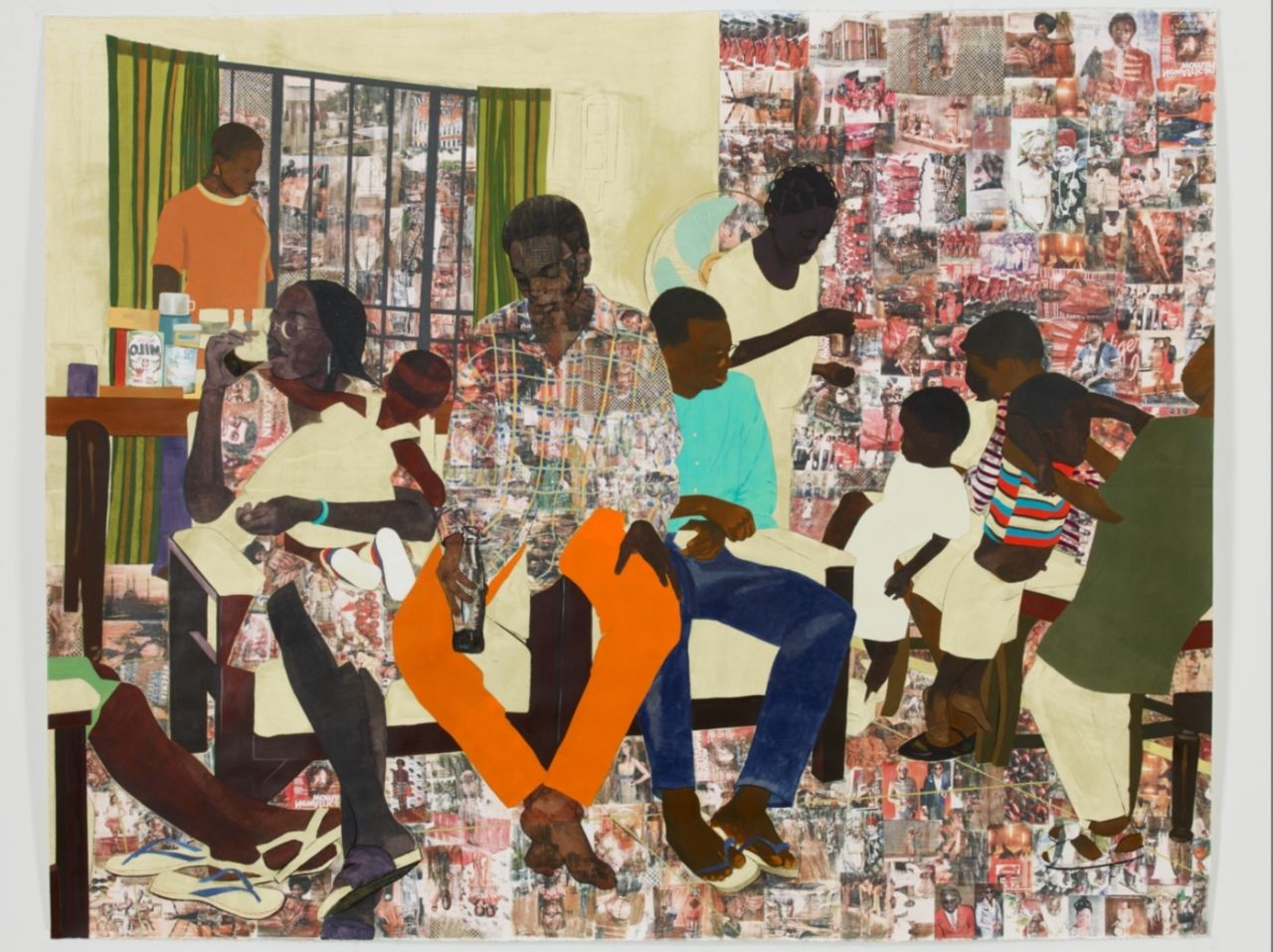 "This was a scene of a birthday party at my neighbours' house," said Akunyili. "I enjoyed putting this image together and thinking of the musicality of the arms, legs and heads as they moved across the page." 