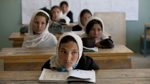 In the peaceful province of Bamiyan, Afghanistan, girls attend school without fear, unlike in Taliban-heavy areas.