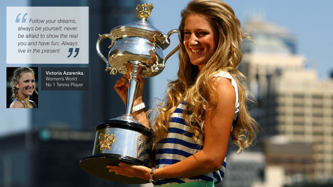 The Belarusian professional athlete <a href="https://twitter.com/vika7" target="_blank" target="_blank"><strong>Victoria Azerenka </strong></a>started her tennis career from 14 years old. Two years later, she had won two junior grand slam tournaments. Azerenka is currently seeded the Women's Tennis World No.1 Player. This week she won her fifth title of the year beating Maria Sharapova at the China Open. 