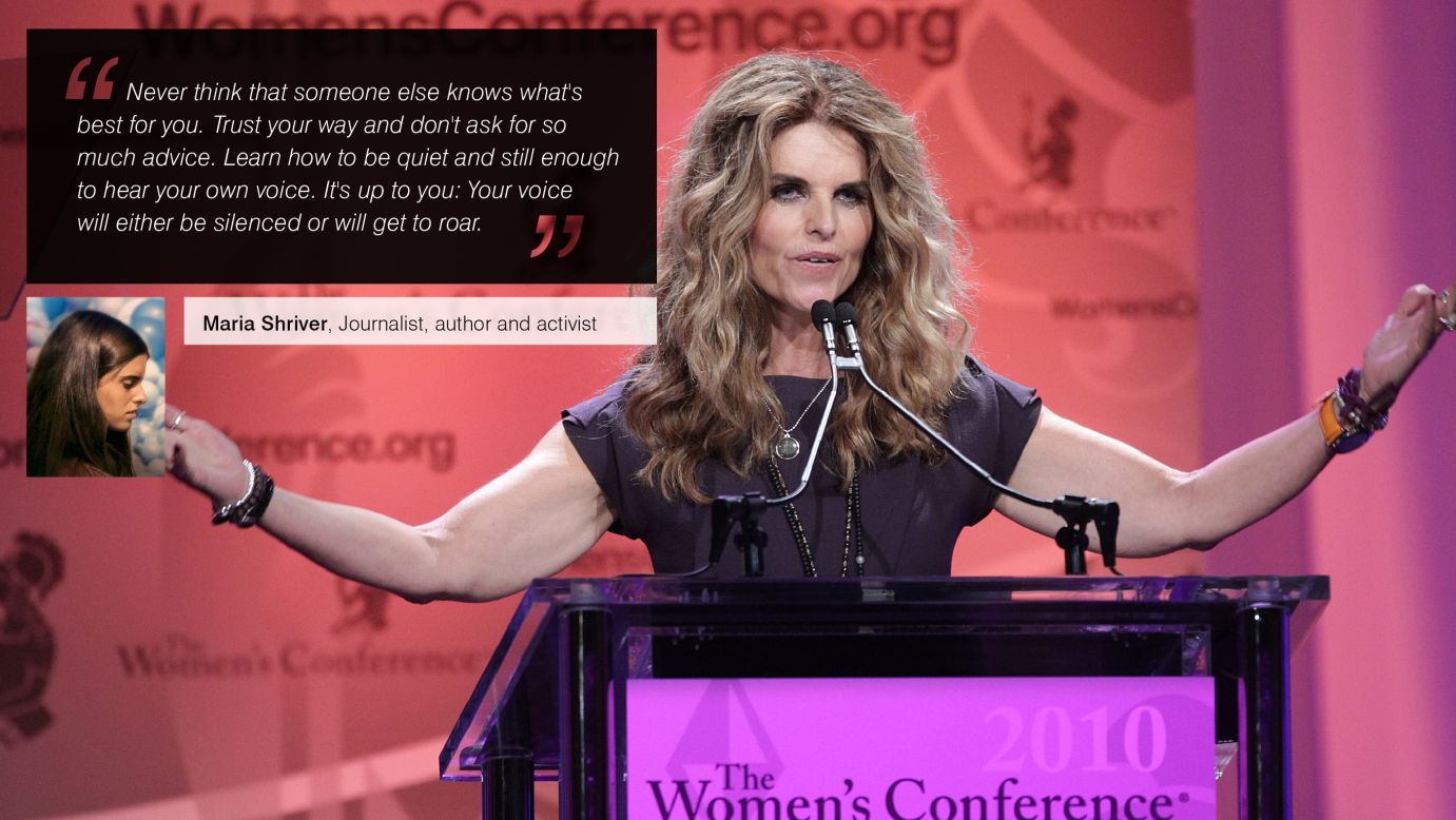 <a href="https://en.twitter.com/mariashriver" target="_blank" target="_blank"><strong>Maria Shriver</strong></a> is an American journalist, author and activist. She describes her mission as "to inform, inspire and ignite people to impact their world as architects of change."