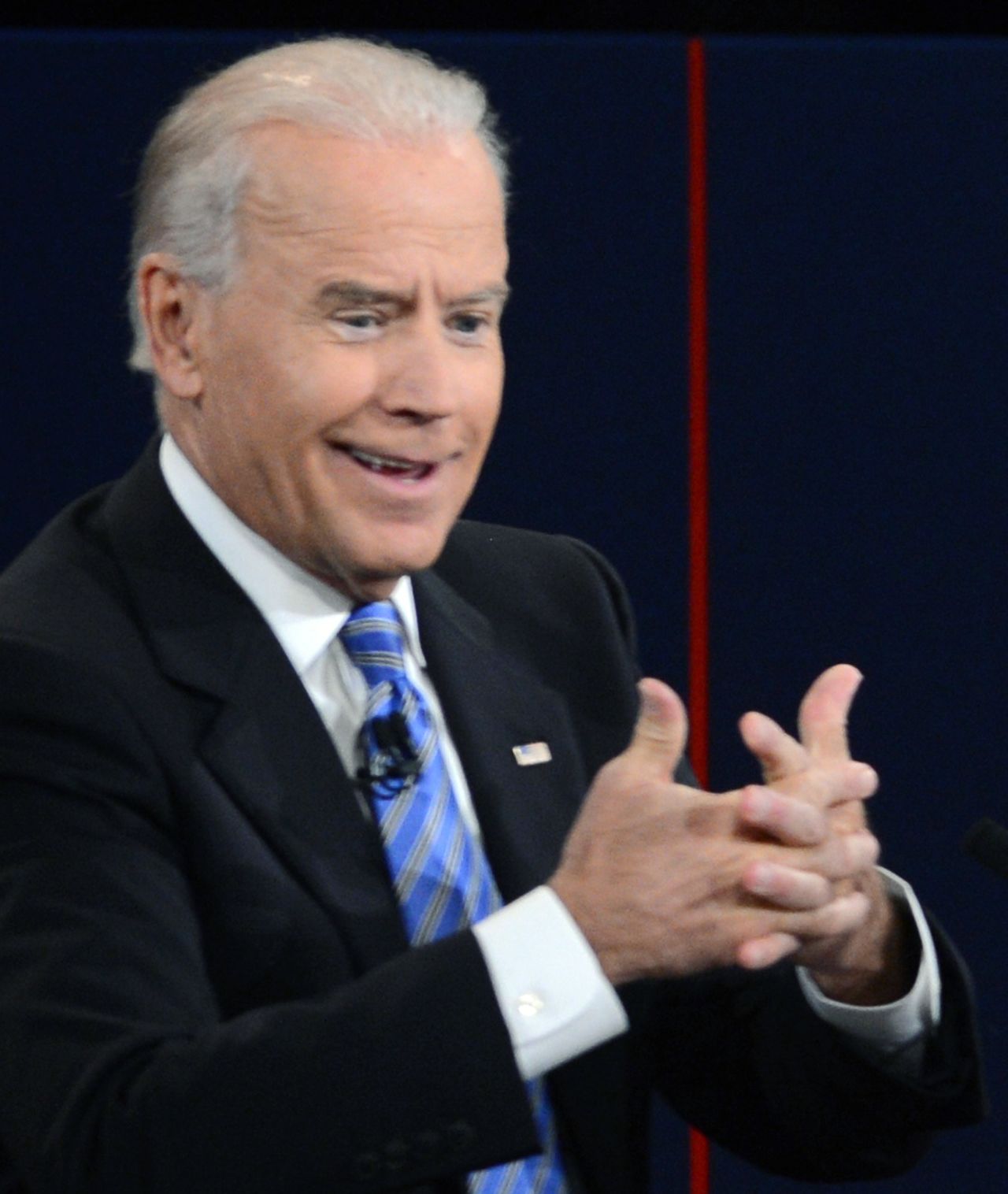 Vice President Biden gestures to accentuate his point.