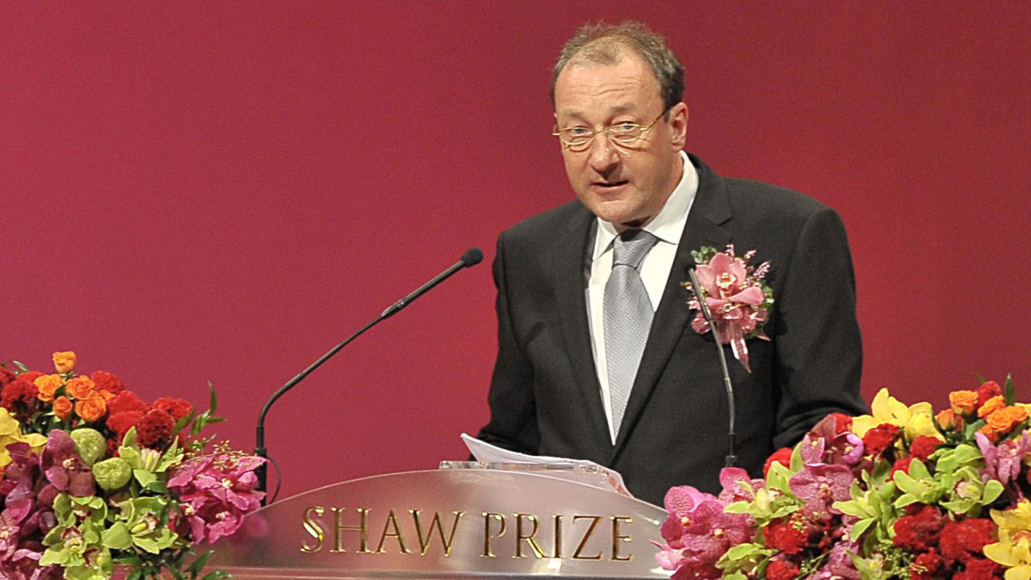 In this file picture taken on September 9, 2008, British scientist Keith Campbell speaks at the Shaw Prize award presentation ceremony in Hong Kong.