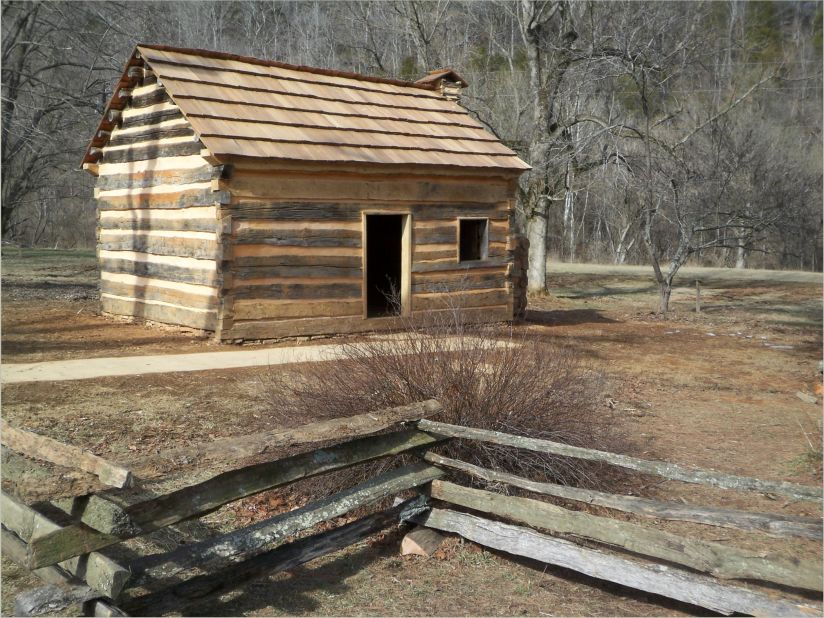 Lincoln's earliest memories are of his boyhood home at Knob Creek. That cabin has been recreated for visitors.