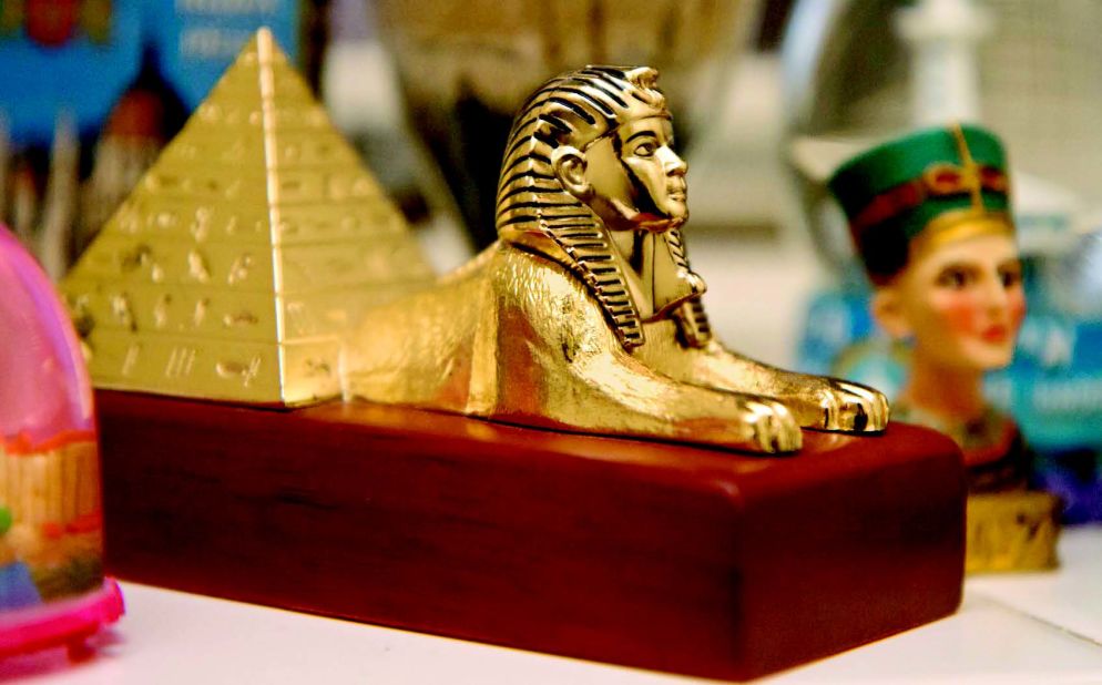 A genuine Sphinxamid! Not even the pharaohs had one of these! -- Captions are from "Crap Souvenirs" author Doug Lansky.