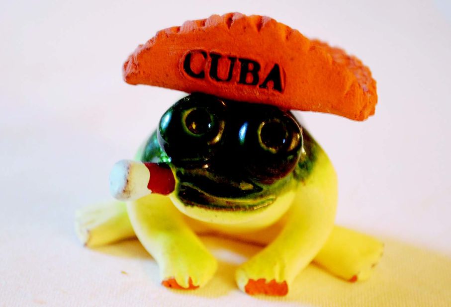 Revolutionary smoking frog with taco hat.