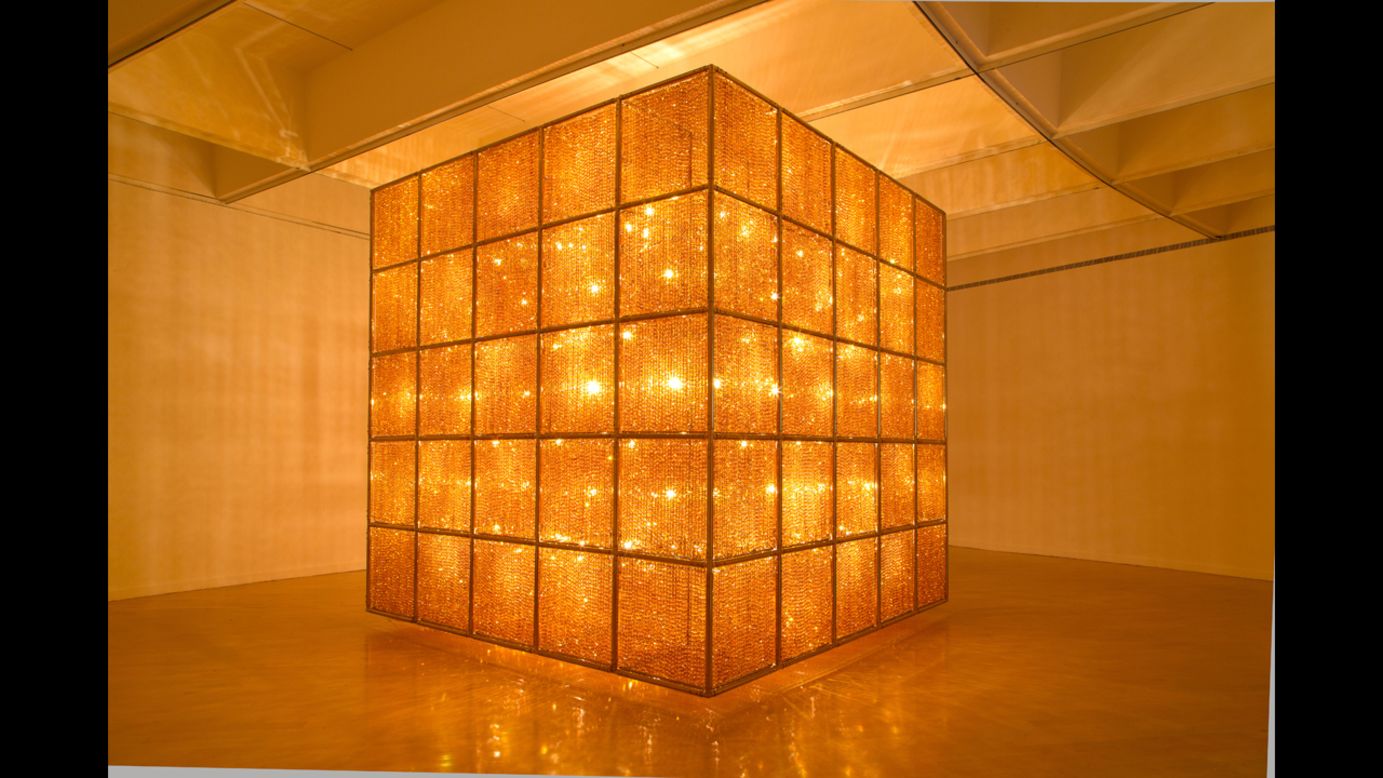 "Cube Light" (2008) is nearly 14 feet on each side and takes up an entire gallery.