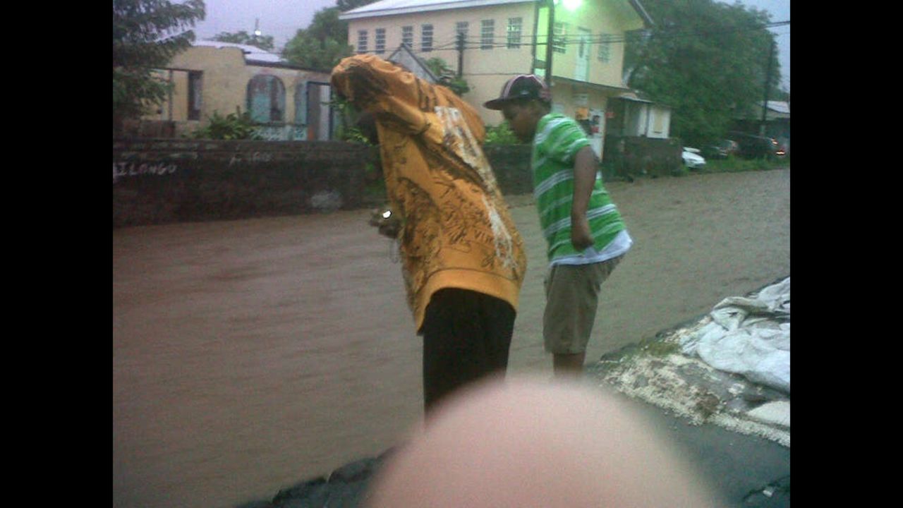 Basseterre flooding has cut off the east side of the city from the west side.