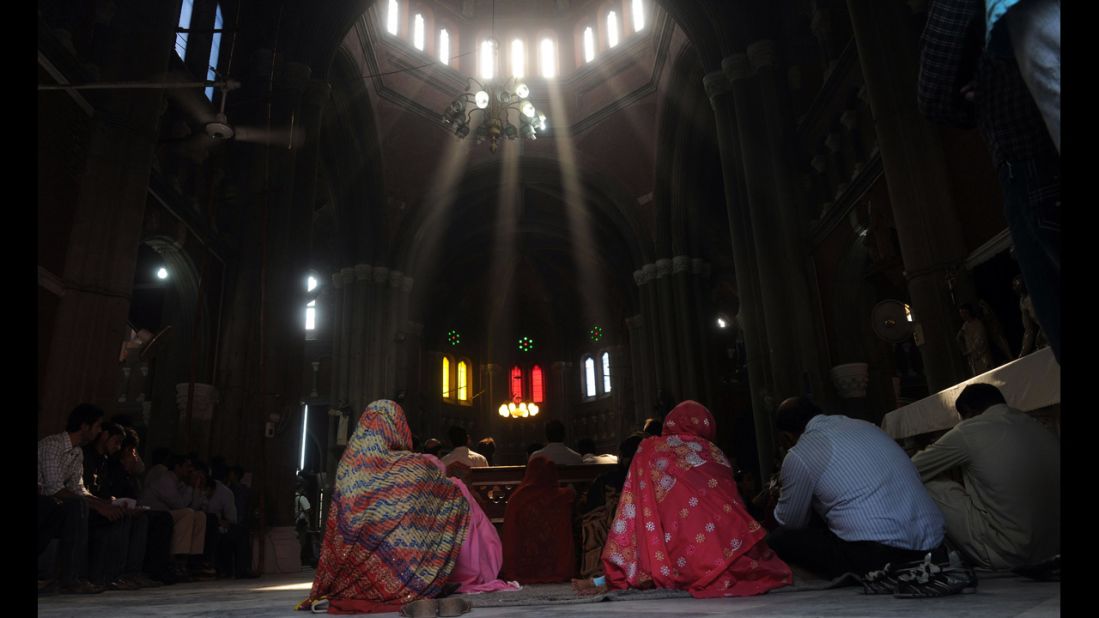 Pakistani Christians attend a mass praying for the recovery of Malala at a church in Lahore.