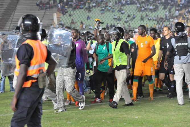 Saturday's playoff matches were overshadowed by events in Dakar, where riots caused Senegal's clash with Ivory Coast to be abandoned.