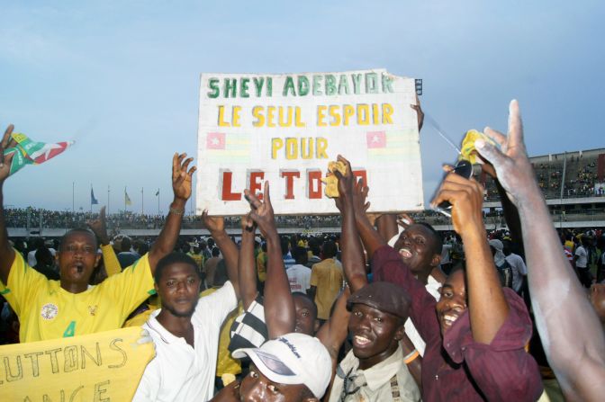 Togo's star player is Tottenham Hotspur striker Emmanuel Adebayor. He is reverred by the country's football fans, with this banner saying: "Adebayor: Togo's only hope".