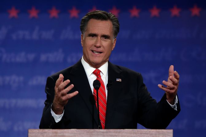 Mitt Romney opted for a red, diagonally striped tie during the first 2012 presidential debate at the University of Denver.