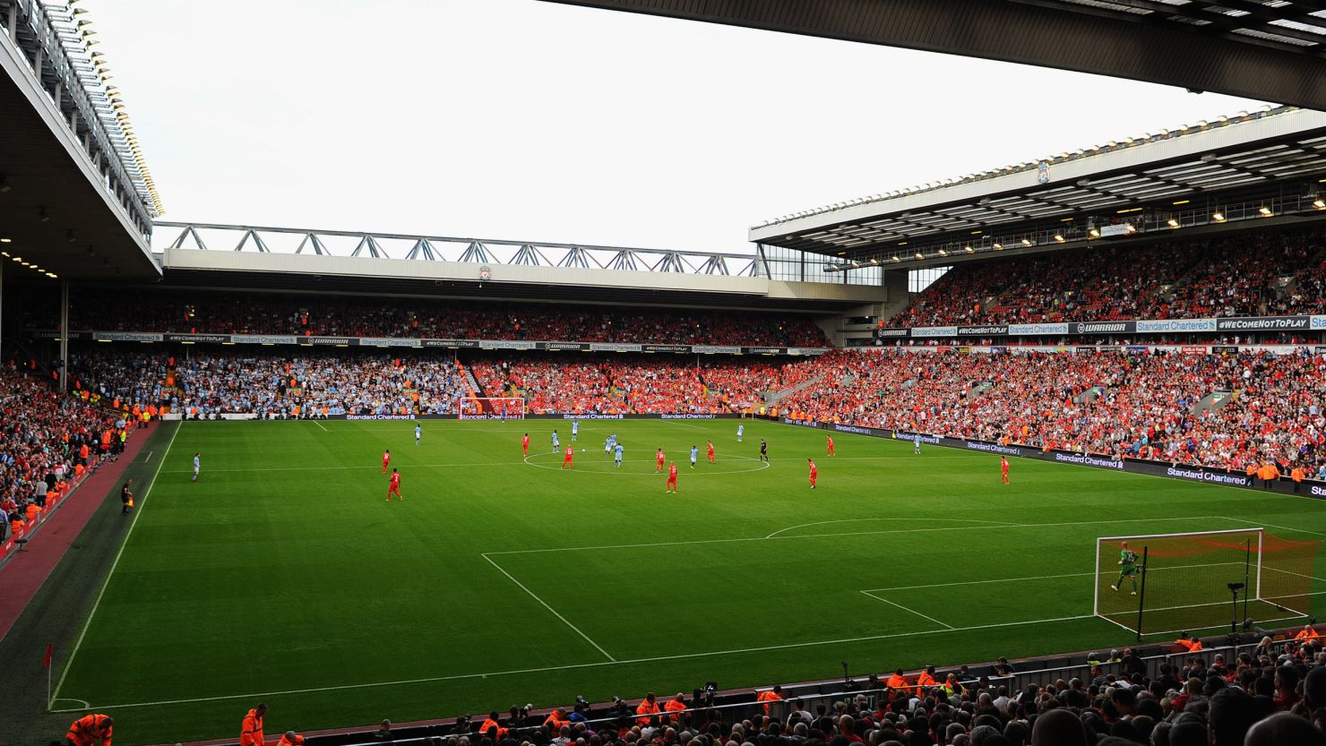 Liverpool's Anfield Stadium has a current capacity of 45,000 but will be extended to 60,000 under new plans.