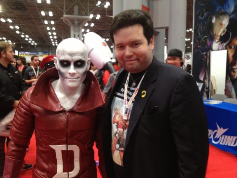 Of course, there were plenty of amazing costumes to be found in the convention hall as well. Alan Kistler, a Comic Con veteran of many years, came upon this impressive Deadman costume and had to get in the photo himself.