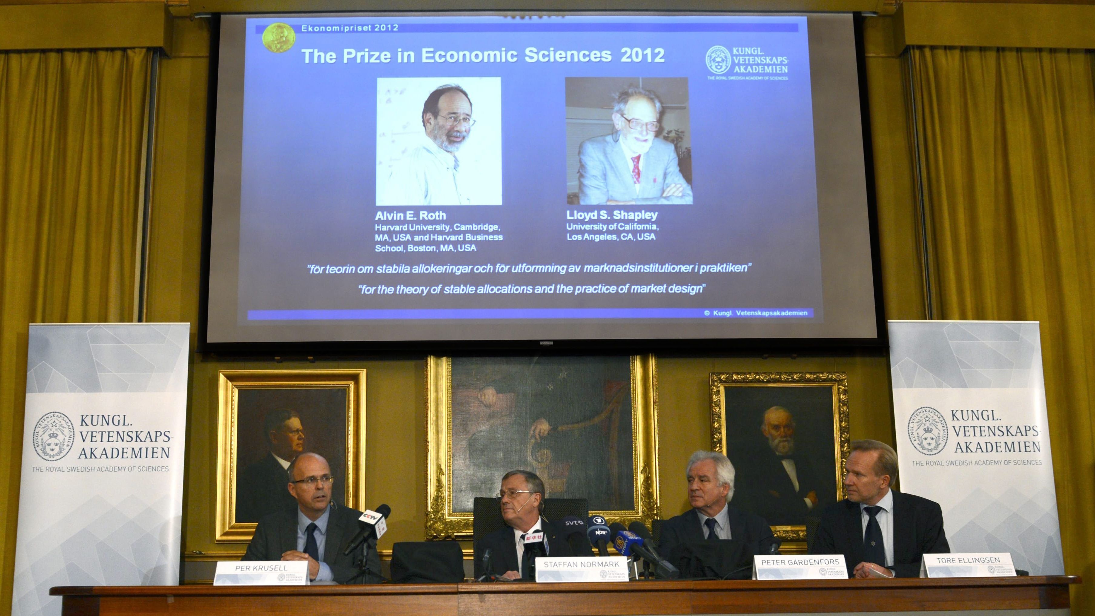The Swedish Royal Academy of Sciences present the winners of the Nobel Memorial Prize in Economic Sciences.