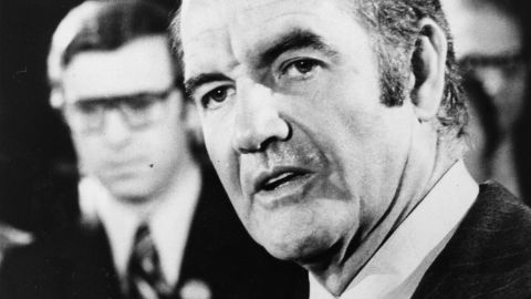 Sen. George McGovern ran for president in 1972 against incumbent Republican Richard Nixon.
