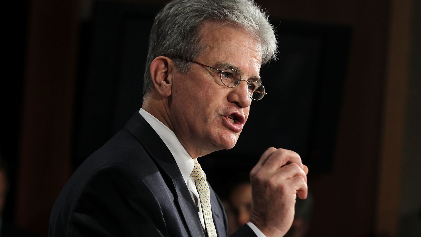 US Sen. Tom Coburn speaks during a news conference July 18, 2011, on Capitol Hill in Washington, DC.