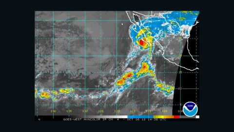Hurricane Paul brushes past Baja California at 10:30 ET on Tuesday. 