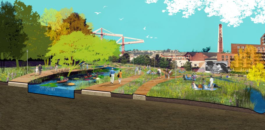 Revitalizing forlorn waterways was proposed by Place Design + Planning.
