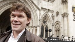 British hacker Gary McKinnon leaves the High Court in central London on January 20, 2009.