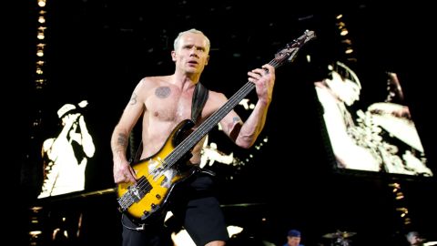 Flea of the Red Hot Chili Peppers, seen here performing in December 2011, turned 50 on Tuesday.
