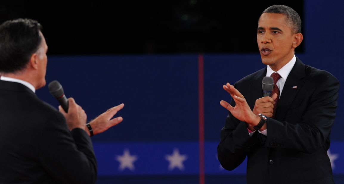 U.S. President Barack Obama and Republican presidential candidate Mitt Romney square off.