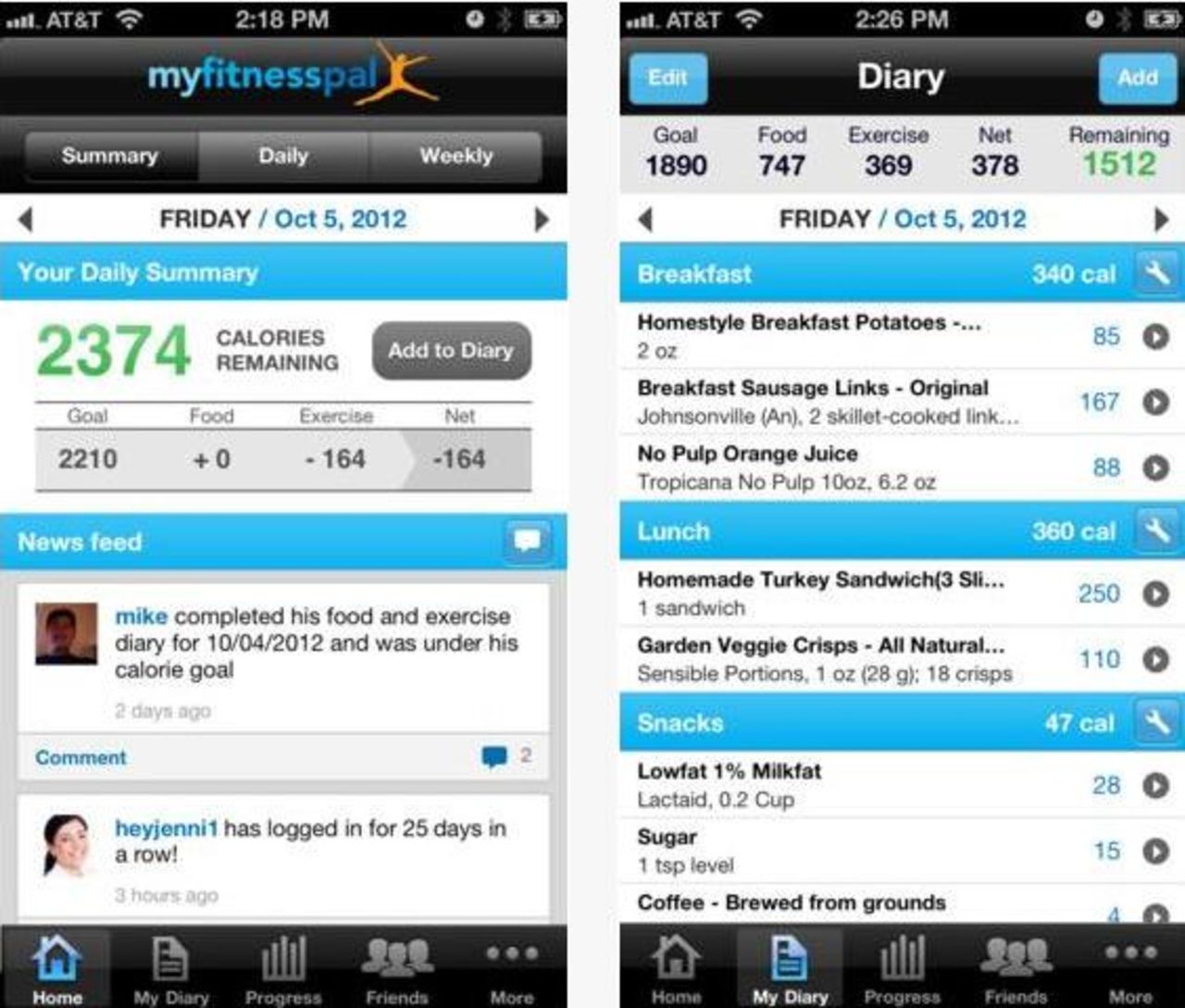 <a href="http://myfitnesspal.com" target="_blank" target="_blank">Calorie Counter & Diet Tracker</a>: (free, myfitnesspal.com) MyFitnessPal has a database with more than 2 million foods, and touts its fast and easy exercise and diet entry, allowing users to keep track of calorie burning and calorie intake on the go. (iPhone, iPod Touch, iPad, Android, BlackBerry, Windows)