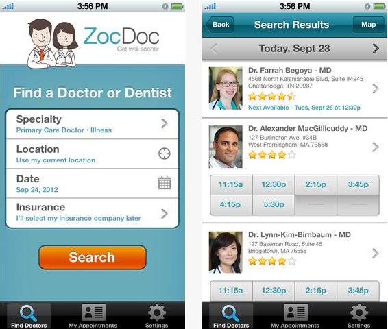zocdoc book appointment