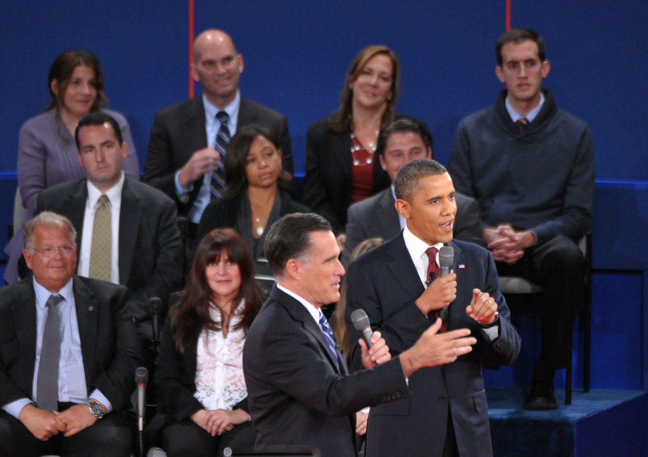 U.S. President Barack Obama and Republican presidential candidate Mitt Romney both speak at the same time.