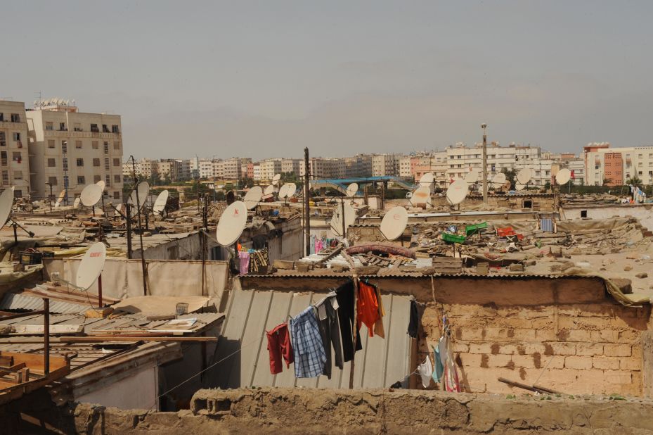 According a World Bank report, nearly half of all Moroccans between the age of 15 and 25 are unemployed and sprawling suburban slums, such as the Derb Lakhlifa area of Casablanca (pictured), contain high levels poverty. 