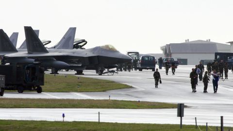 A file photo of the U.S. Air Base in Kadena, Okinawa, where the airman under investigation is assigned.