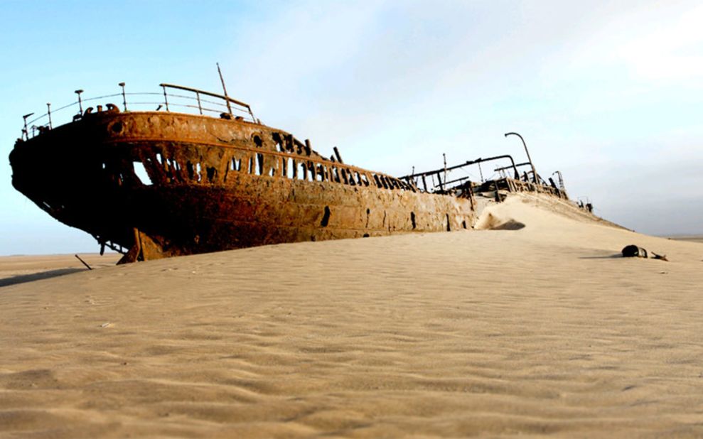 Animal bones give the Skeleton Coast its name but there are plenty of ships' carcasses, too.  