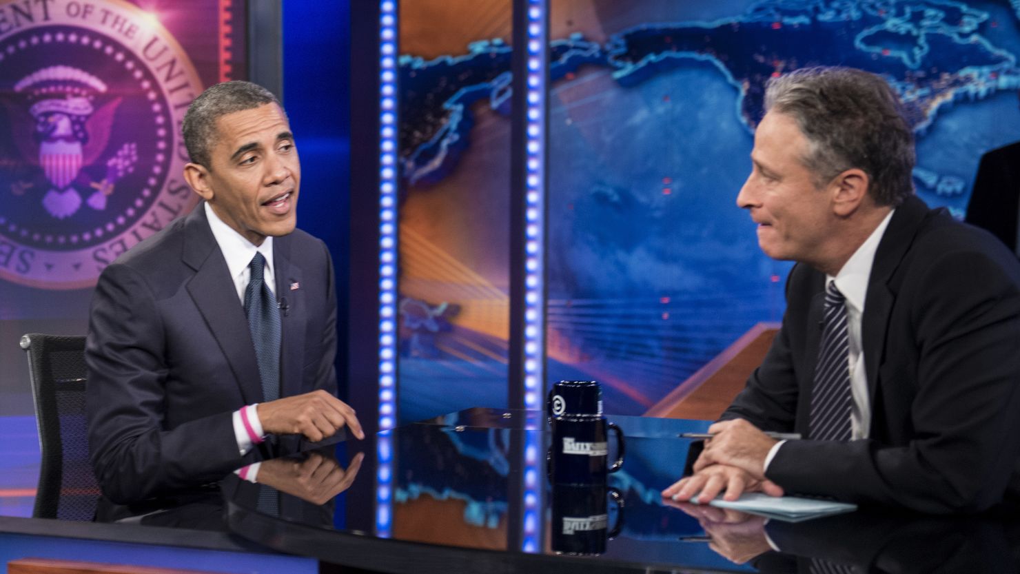 President Obama, appearing on the Daily Show with Jon Stewart, is the "president of cool America," says Alex Castellanos. 