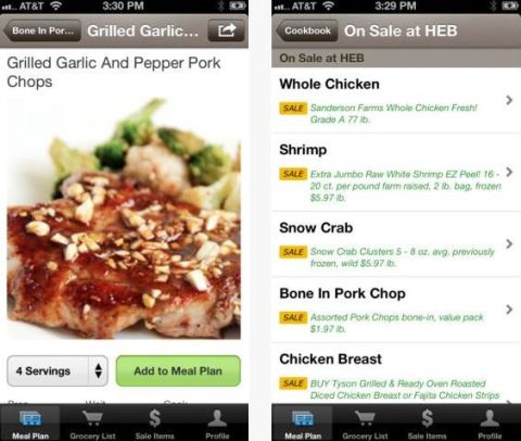 <a href="http://foodonthetable.com" target="_blank" target="_blank">Food on the Table</a>: (free, foodonthetable.com) This recipe-builder and shopping aid is rich with features. Users can search recipes, pre-fill their grocery lists, browse store discounts and coupons and even search for meal ideas with what's already on hand in the fridge. (iPhone, iPod Touch, iPad, Android)