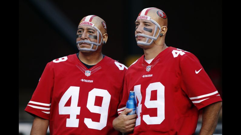 49er fans watch the game against the Seattle Seahawks.